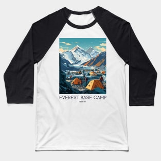 A Pop Art Travel Print of Mount Everest - Nepal Baseball T-Shirt